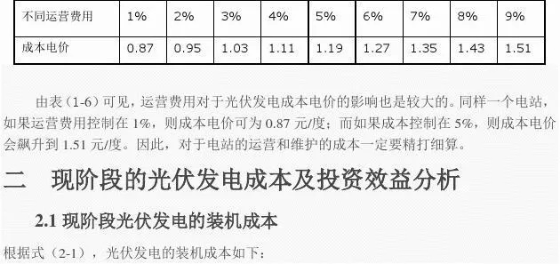 光伏发电系统成本分析与降低方法